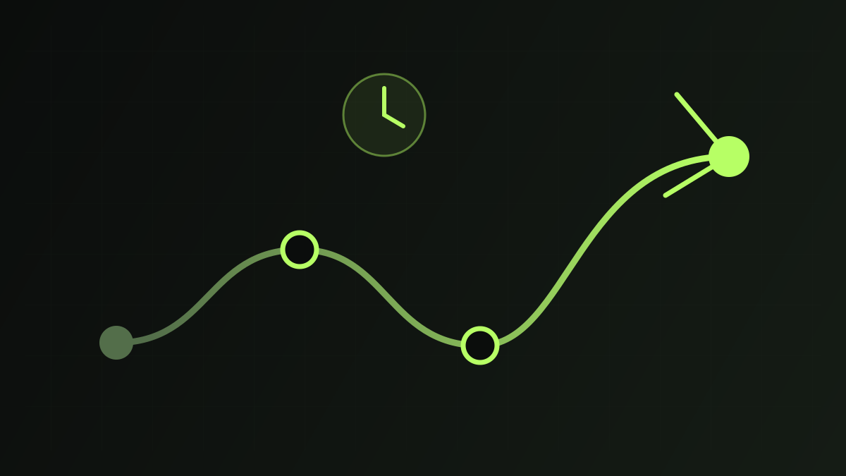 A winding practice path that finds its way back to a glowing point